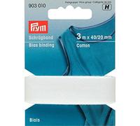 Prym - Prym White (40/20mm, 3m) Bias Binding Cotton - 1 Unit