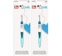 Prym PrymLove Small Ergonomic Design Stitch Seam Ripper/Quick Unpick Love, Metal/Plastic, Turquoise, 18.5 x 9.5 x 2 cm, 610933-1 (Pack of 2)