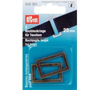 Prym Rectangle Loops for Bags and Straps, Metal, Antique Brass, 25 mm, 2-Piece