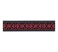 Prym "Red & Pink Flower Design Patterned Colour Elastic, Polyester Blend, Multi-Colour, 25 mm/1-Inch, 7 m