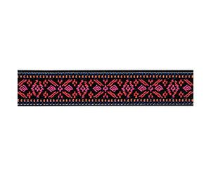 Prym "Red & Pink Flower Design Patterned Colour Elastic, Polyester Blend, Multi-Colour, 25 mm/1-Inch, 7 m