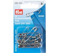 Prym Safety Pins, Metal, Silver, 34 mm