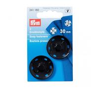 Prym Sew On Metal Snap Fasteners Black - per pack of 2