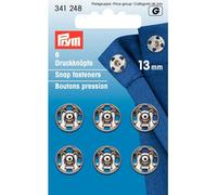 Prym Sew-On Snap Fasteners Brass Silver col 13 mm