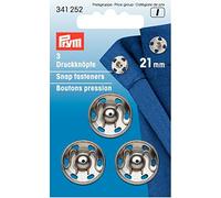 Prym Sew-On Snap Fasteners, 21mm, Pack of 3