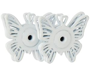 Prym Sew-on snap Fasteners Butterfly 25 mm, White, 9.3 x 4.9 x 0.5 cm