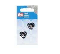 Prym Sew-On Snap Fasteners Heart, Black, 18 mm