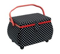 Prym Sewing Basket Black with White PolkaDots - Craft storage