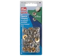 Prym Non-Sew Silver Press Fasteners, Metal, 15mm