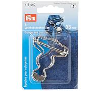 Prym Silver Dungaree Buckles, 35mm, 2 Pieces, Adult, Modern Style, Stainless Brass