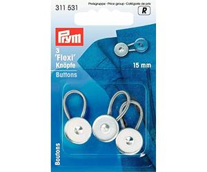 Prym Silver Extender Flexi Buttons for Dressmaking - per Pack of 3