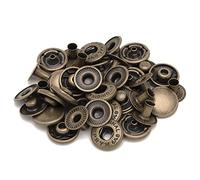 PRYM Small 4GB S Spring Press Studs, 15mm Brass Snap Fastener No-Sew Buttons for Clothing, Wallets, Clutches, DIY Leathercrafts, Handbag, Jackets, Antique Brass, 20pcs