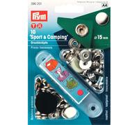 Prym Sport & Camping 15mm Snap Press Fasteners Studs Oxy Black or Silver 10-pack