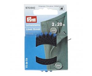 Prym Waxed Linen Thread Black - 20 Metres - each