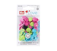 PrymLove Fasteners, Turquoise/Apple Green/Bright Pink, 12 x 7 x 2 cm