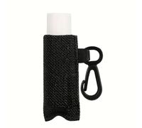 Pryntopha Elastic Lipstick Organiser Keychain Lip Balm Holder Keyring Portable Clip On Makeup Storage For Women Clip On Chapsticks Storage Pouch, Black