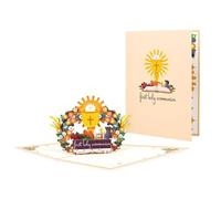 Pryntopha Popup Paper Sculpture Card First Holy Communion Greeting With Envelope Handmade Paper Postcard For Family First Communion