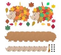 Pryon 8 Pack Autumn Crafts,DIY Arts and Craft Activities Set Leafy Hedgehog Making Kit Activity Toys Foam Supplies Kits Hanging Forest Decorations,for Craft Painting Winter Christmas Party