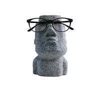 Pryon Stone Man Glasses Holder, Creative Easter Island Statue Glasses Holder, Eyeglass Holder Glasses Frame, Eyeglass Display Stand With Phone Holder, Head Statue For Home & Offices, Abstract Statue