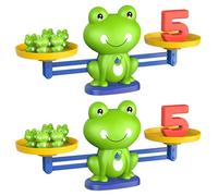 Pryzoq Frog Balance Scale Math Toys for Kids Ages 3+, with Number Cards & Frogs, Interactive Preschool Math Toy for Home & Classroom (2 PCS)