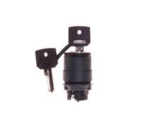Schneider Electric Harmony XB5 - Key Selector Switch, Plastic, 2 Positions, Ronis 455 Keylock, Spring Return Right to Left, 1NO, 22 mm Mount, XB5AG61, Black