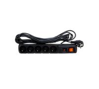 Surge Protector Extension Lead 5 Outlet with/u ACAR F5 5m Black