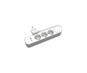 Przedłużacz stały 3x z włącznikiem oraz gniazdami USB A USB C 1,5m schuko PS-370