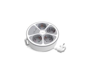 Przedłużacz stały 4x z włącznikiem oraz gniazdami USB A USB C 2m schuko PS-470SW