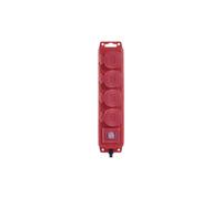 Przedłużacz z wyłącz. 4 gn 10m 15mm IP44 guma czerwony P14101