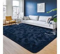 Przemy Navy Blue Area Rug for Bedroom, 4x6 Feet Fluffy Shaggy Living Room Rugs, Super Soft Fuzzy Carpet Rug for Boys Kids Room Dorm Nursery Indoor Home Decor