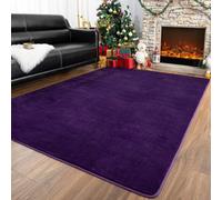Przemy Washable Area Rug for Living Room Bedroom, 5x7 Feet Dark Purple Memory Foam Rug, Super Soft Modern Indoor Carpet for Kids Room Girls Boys Dorm Nursery Decor Mat
