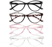 Przene 4 Pack Blue Light Blocking Reading Glasses,Cat Eye Reading Glasses With Spring Hinge Reader For Women/Men.(MIXED COLOR-C1, 2.25)