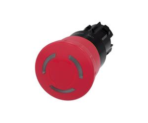 Przycisk bezpieczeństwa podświetlany 22mm tworzywo czerwony 40mm odbl. przez obr