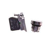 Schneider Electric Harmony XB4 Push button, metal, flush, white, 22, spring return, unmarked, 1 NO, XB4BA11
