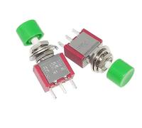 PS-102 3Pin 6mm Mini Momentary Automatic Return Push Button Switch ON-ON 2A 250VAC/5A 120VAC 2Pcs(Green)