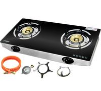 Ps-2 Gas Stove 2 Flames 8 Kw Glass Propane Camping Cooker with Ignition Safety