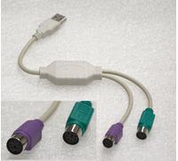 Ps/2 Ps2 > Usb Adapter for Keyboard+Mouse for Windows 2000 Xp Win 7 8 10 -Z1
