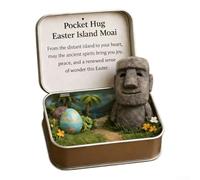 PS-Based Easter 3D Box Decor with Jesus Bunny Chick Lamb Butterfly Motifs for Seasonal Shelf Arrangements (Stone Statue)