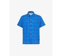 Ps By Paul Smith Mens Cobalt Blue Plaid-patterned Regular-fit Cotton Shirt S