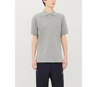 Ps By Paul Smith Mens Grey Melange Zebra-appliquéd Cotton-piqué Polo Shirt M