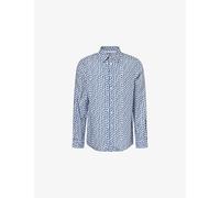 PS by Paul Smith Mens PS by Paul Smith Floral-Print Regular-Fit Woven Shirt Very Dark Navy XL