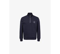 PS by Paul Smith Mens PS by Paul Smith Logo-Embroidered Half-Zip Cotton Sweatshirt Blue 2XL