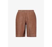 PS by Paul Smith Mens PS by Paul Smith Logo-Patch Slip-Pocket Cotton Shorts Brown M