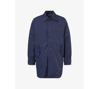 PS by Paul Smith Mens PS by Paul Smith Pointed-Collar Fleece-Lined Shell Trench Coat Blue M