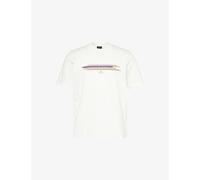 PS by Paul Smith Mens PS by Paul Smith Stripe Print Cotton-Jersey T-Shirt White M