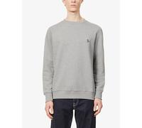 PS by Paul Smith Mens PS by Paul Smith Zebra Brand-Embroidered Cotton Sweatshirt Grey Melange S