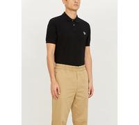 PS by Paul Smith Mens PS by Paul Smith Zebra-Embroidered Cotton-Piqué Polo Shirt Black L