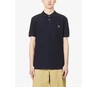 PS by Paul Smith Mens PS by Paul Smith Zebra-Embroidered Cotton-Piqué Polo Shirt Dark Navy L