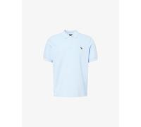 PS by Paul Smith Mens PS by Paul Smith Zebra-Embroidered Cotton-Pique Polo Shirt Light Blue XL