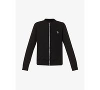 PS by Paul Smith Mens PS by Paul Smith Zebra-Embroidered Long-Sleeve Cotton Bomber Jacket Black M